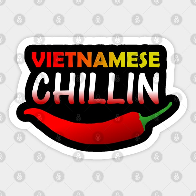 Vietnamese Chillin Chili Pepper Pun Sticker by Jahmar Anderson